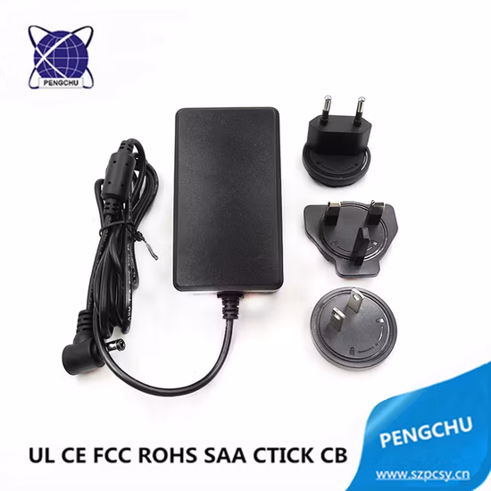 Single Output 12V 5A Wallmount Power Adapter 60W AC DC Interchangeable EU US AU EU Plugs