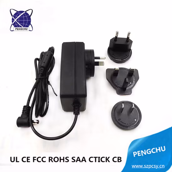 Single Output 12V 5A Wallmount Power Adapter 60W AC DC Interchangeable EU US AU EU Plugs